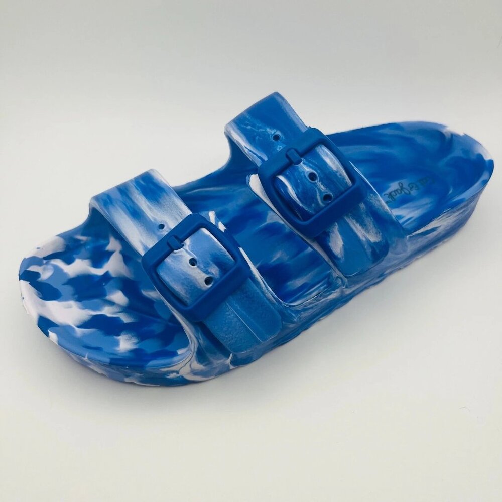 Noa Unisex Footbed Sandals Blue Double Straps Open Toe Cat & Jack New Size 4